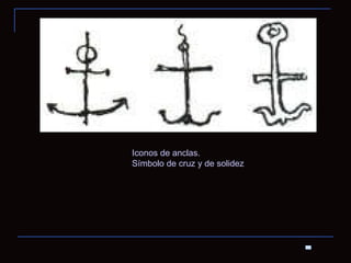 Iconos de anclas. Símbolo de cruz y de solidez 