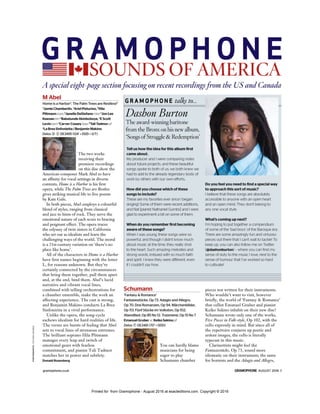 Printed for from Gramophone - August 2016 at exacteditions.com. Copyright © 2016
 