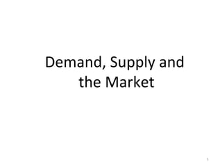 Demand, Supply and  the Market 