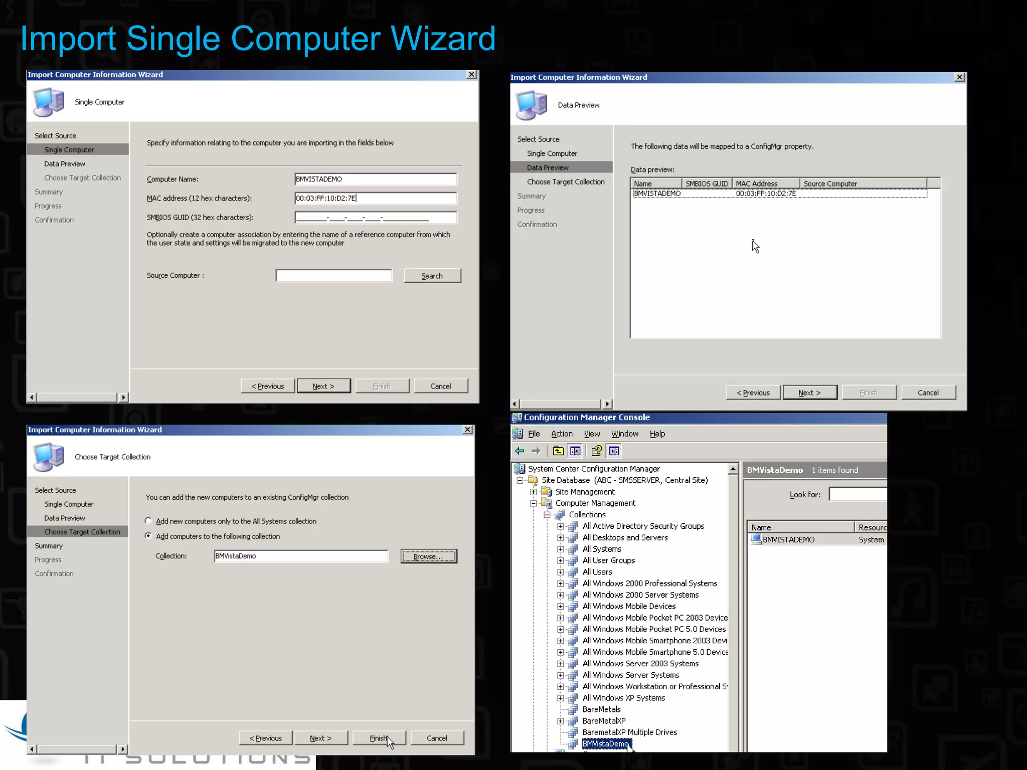 Import Single Computer Wizard 