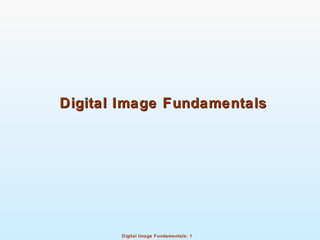Digital Image Fundamentals: 1
Digital Image FundamentalsDigital Image Fundamentals
 