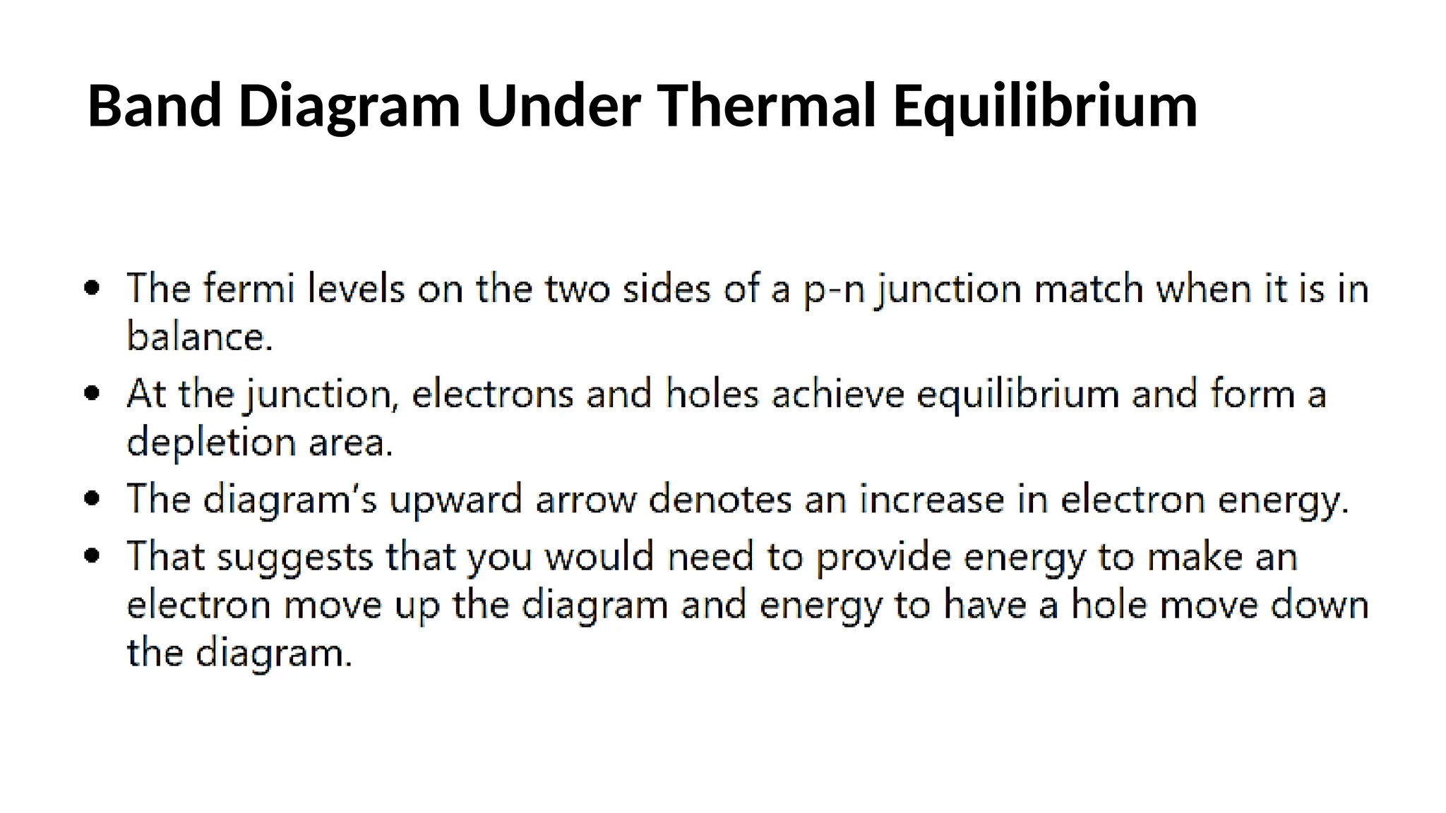 Band Diagram Under Thermal Equilibrium
 