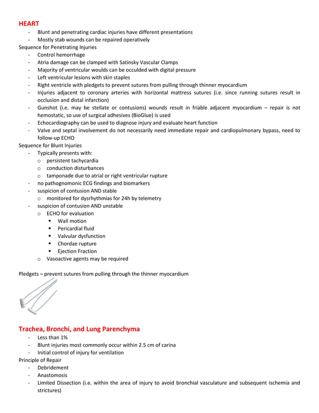 SCHOOL OF MEDICINE NOTES: PENETRATING CHEST INJURIES | PDF