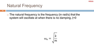 Natural Frequency
42
 The natural frequency is the frequency (in rad/s) that the
system will oscillate at when there is no damping, ζ=0
RTECS
 