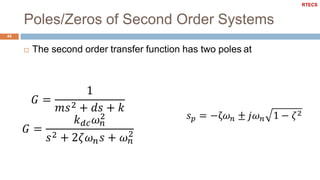 Poles/Zeros of Second Order Systems
44
 The second order transfer function has two poles at
RTECS
 