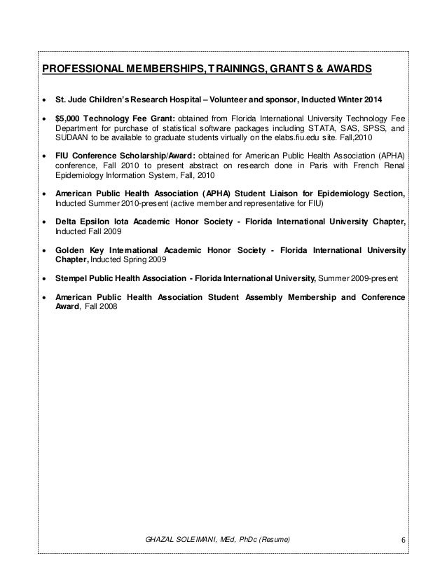 resume brief version_gs 11 20 14_epidemiologist_ ghazal soleimani_docx epidemiologist resume