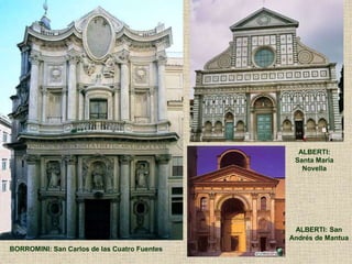 BORROMINI: San Carlos de las Cuatro Fuentes
ALBERTI: San
Andrés de Mantua
ALBERTI:
Santa María
Novella
 