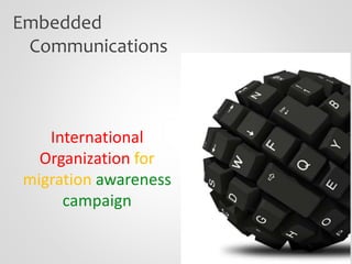 Embedded
Communications
International
Organization for
migration awareness
campaign
 