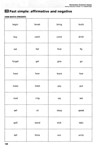 Elementary Grammar Games