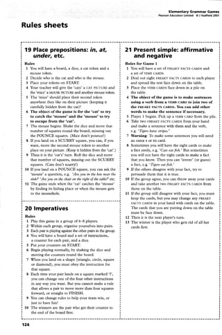 Elementary Grammar Games