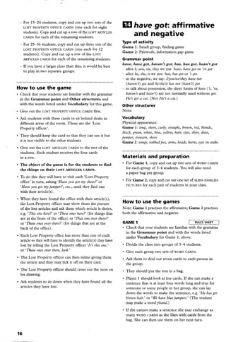 Elementary Grammar Games