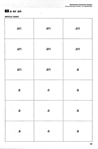 Elementary Grammar Games