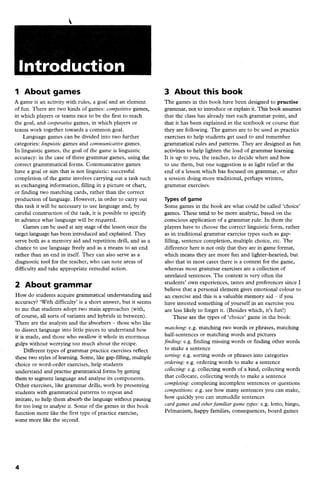 Elementary Grammar Games