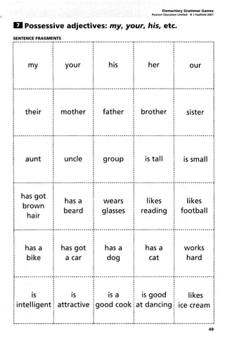 Elementary Grammar Games