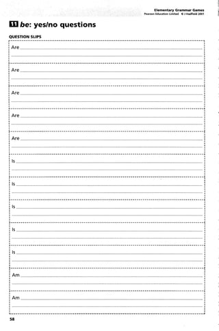 Elementary Grammar Games