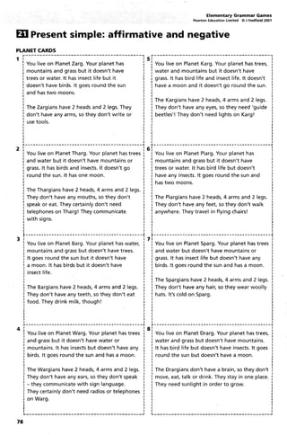 Elementary Grammar Games