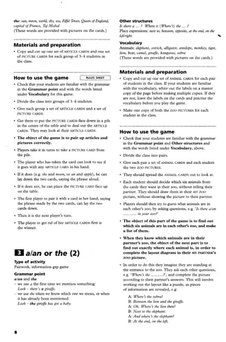 Elementary Grammar Games