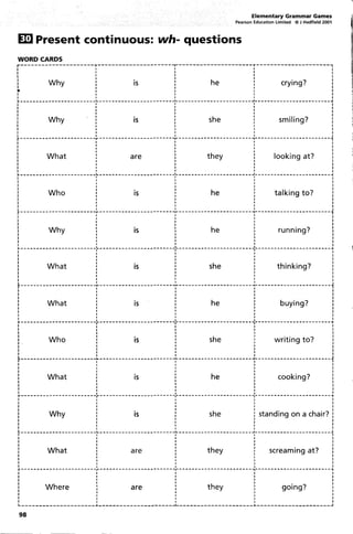 Elementary Grammar Games