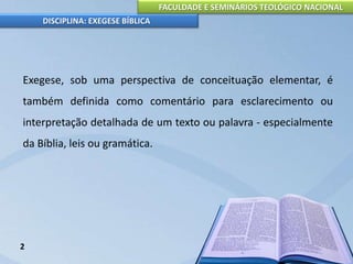 disciplina-Exegese Bíblica - Teologia