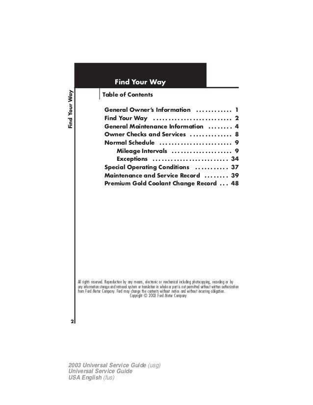2003 Ford Explorer Maintenance Guide