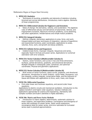 Mathematics Degree | DOC | Physics | Science