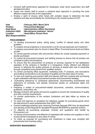 CV UPDATE | PDF