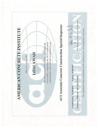 ACI Certificates-