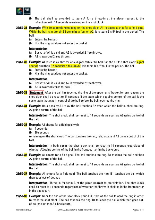 FIBA Official Basketball Rules 2014 Official Interpretations 2nd Ed.…