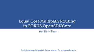 UWB
Equal Cost Multipath Routing
in FOKUS OpenSDNCore
Hai Dinh Tuan
Next Generation Networks & Future Internet Technologies Projects
 