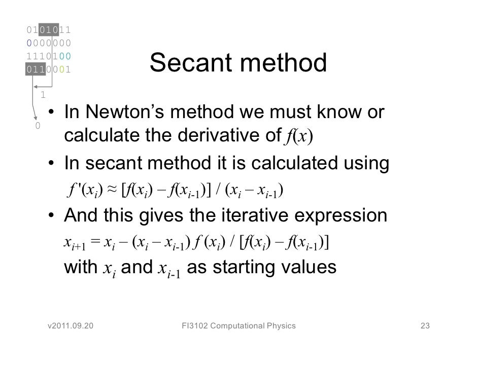 Secant Method In Excel