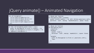 jQuery animate() – Animated Navigation
 