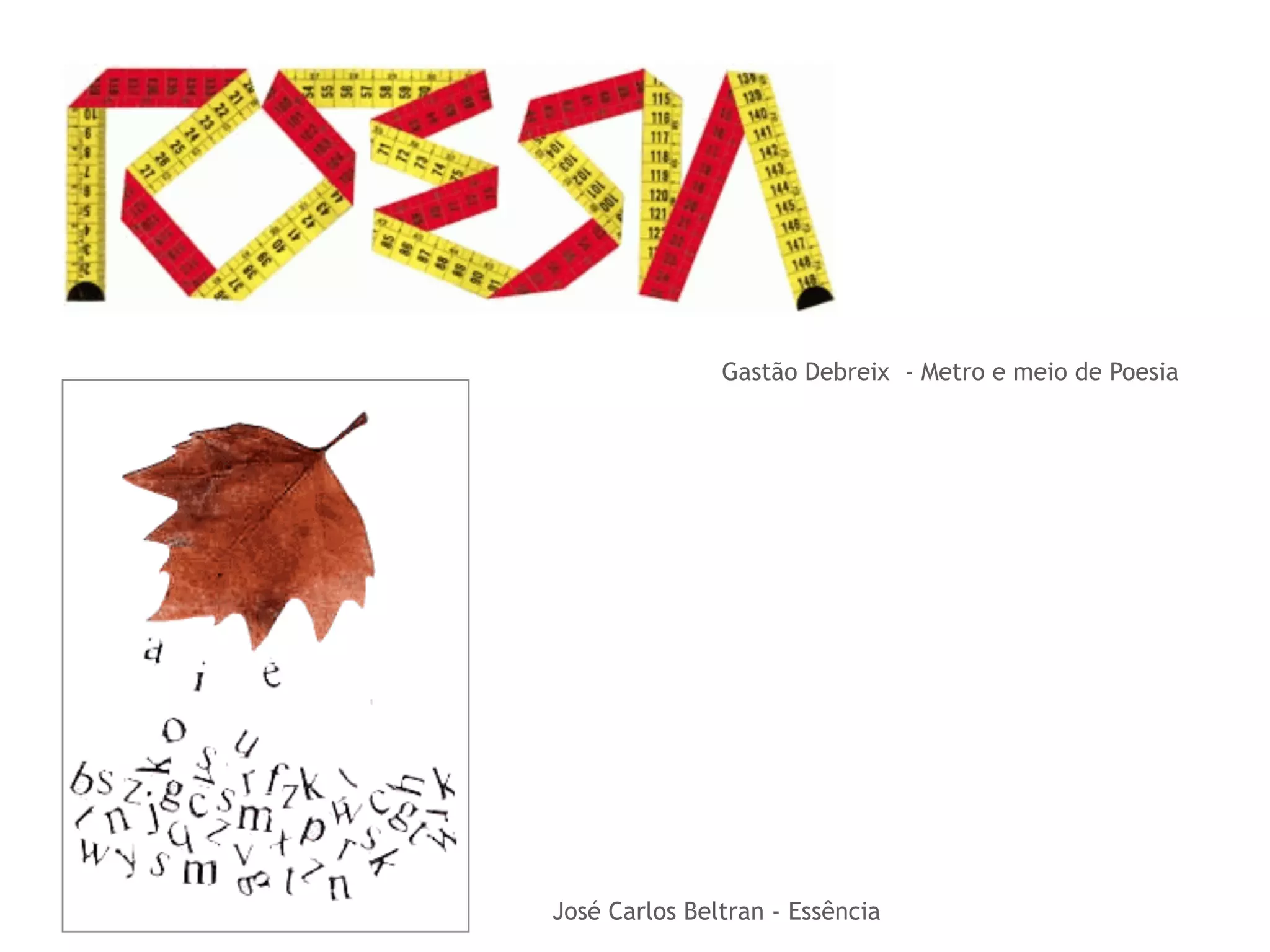 Gastão Debreix - Metro e meio de Poesia 
José Carlos Beltran - Essência 
 