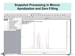 cenapt.pharm.uic.edu UIC
Snapshot Processing in Mnova:
Apodization and Zero Filling
33
 