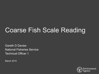 Coarse Fish Scale Reading
Gareth D Davies
National Fisheries Service
Technical Officer 1
March 2015
 