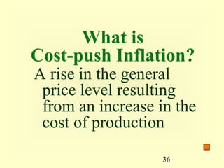 What is
Cost-push Inflation?
A rise in the general
 price level resulting
 from an increase in the
 cost of production

                   36
 