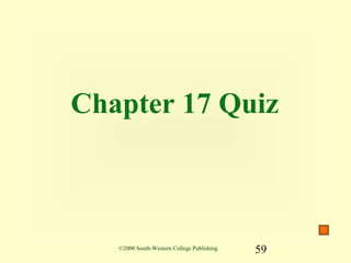 Chapter 17 Quiz



   ©2000 South-Western College Publishing
                                            59
 