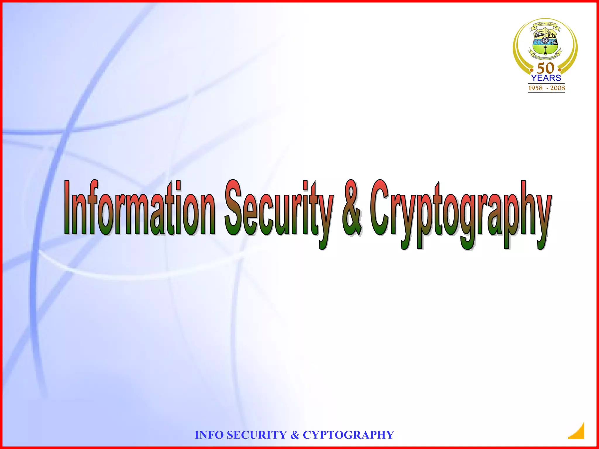 Information Security & Cryptography 