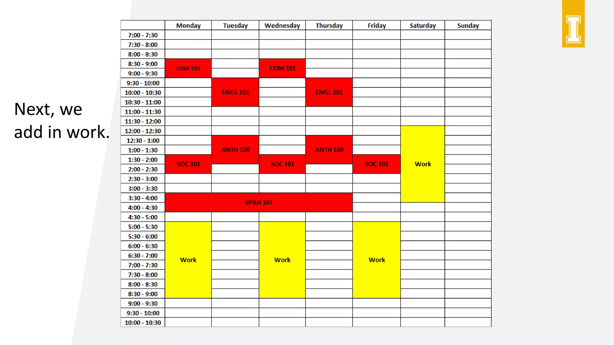 Next, we
add in work.
 