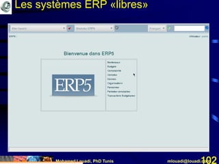 Mohamed Louadi, PhD Tunis mlouadi@louadi.com102
Les systèmes ERP «libres»
 