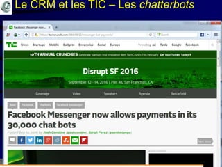 Mohamed Louadi, PhD Tunis mlouadi@louadi.com216
Le CRM et les TIC – Les chatterbots
 