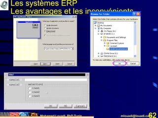 Mohamed Louadi, PhD Tunis mlouadi@louadi.com62
Les systèmes ERP
Les avantages et les inconvénients
 