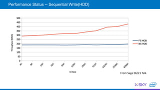 From Sage 06/21 Talk
Performance Status -- Sequential Write(HDD)
 