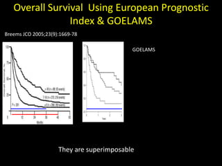 Overall Survival Using European Prognostic
Index & GOELAMS
Breems JCO 2005;23(9):1669-78 Giles Br J Haem 2006 ;134(1):58-61
They are superimposable
GOELAMS
 