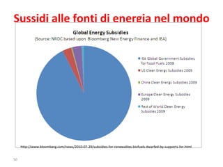 Sussidi alle fonti di energia nel mondo http://www.bloomberg.com/news/2010-07-29/subsidies-for-renewables-biofuels-dwarfed-by-supports-for.html 