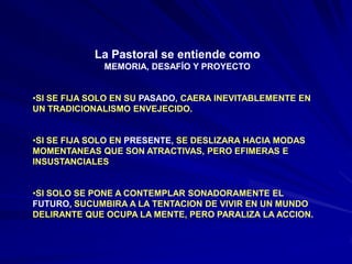 Una mirada, desde la fe, a la acción misionera de la Iglesia: Vayan por todo el mundo… usando las estrategias que Cristo nos enseñóLas acciones pastorales si no están impregnadas de espiritualidad se quedan sin sentido, vaciadas de significado.Diaconía