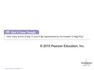 Stoichiometry
© 2015 Pearson Education, Inc.
© 2015 Pearson Education, Inc.
 