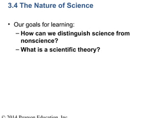 3.4 The Nature of Science
• Our goals for learning:
– How can we distinguish science from
nonscience?
– What is a scientific theory?
 