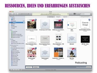 RESSOURCEN, IDEEN UND ERFAHRUNGEN AUSTAUSCHEN




                                     Podcastng
 