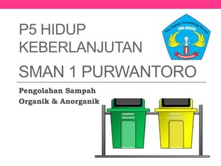P5 HIDUP
KEBERLANJUTAN
Pengolahan Sampah
Organik & Anorganik
SMAN 1 PURWANTORO
 