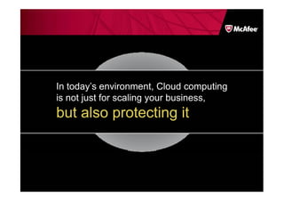 In today’s environment, Cloud computing
is not just for scaling your business,
but also protecting it
 